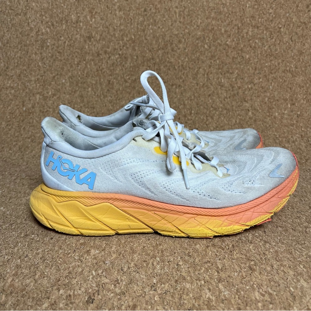 Hoka grey  and Yellow Athletic Shoes